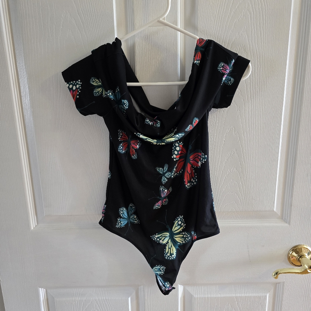 Nordstrom Black Fitted Embellished Bodysuit